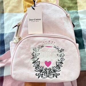 Juicy Couture Light Pink Velvet Backpack